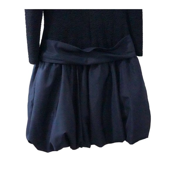 Vintage Rimini Bubble Dress Size 10 Ruched Shirred Top Rhinestone Bow Prom Homec - Picture 5 of 8